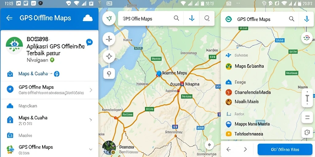 Antarmuka BOS898 yang intuitif untuk navigasi GPS Offline Maps.