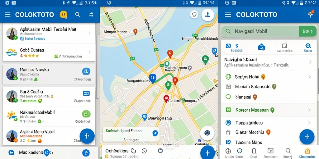 Screenshot COLOKTOTO menampilkan antarmuka navigasi mobil yang user-friendly.
