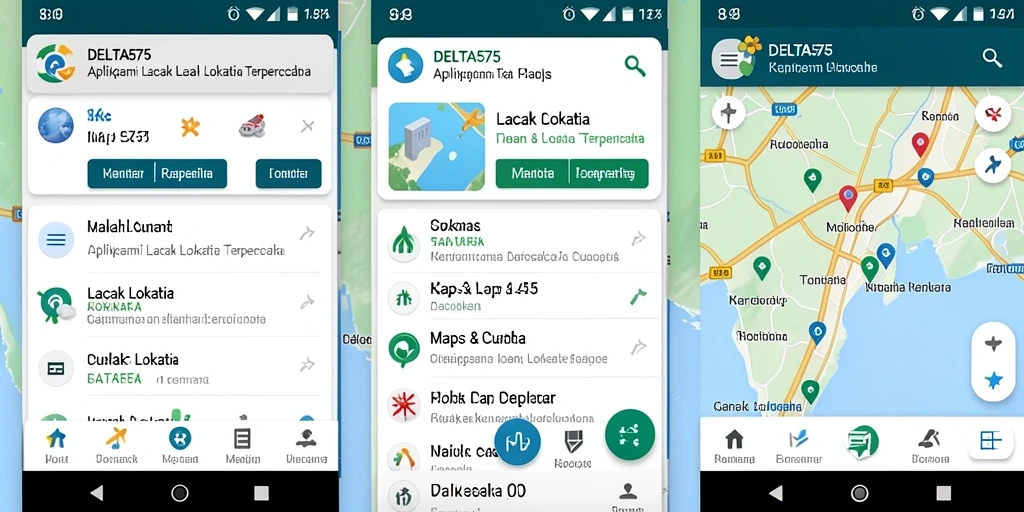 Antarmuka DELTA575 menampilkan informasi lokasi yang jelas dan interaktif.