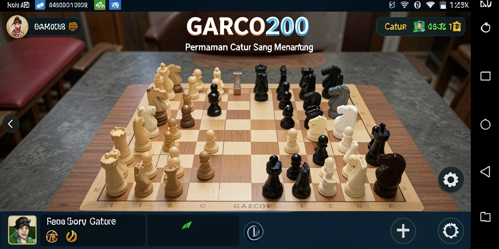 Tampilan menarik antarmuka permainan catur GARCO200.