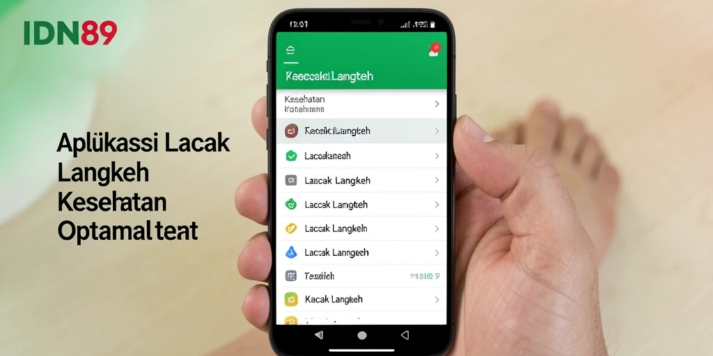 Antarmuka IDN89 yang menampilkan statistik langkah sehari-hari.