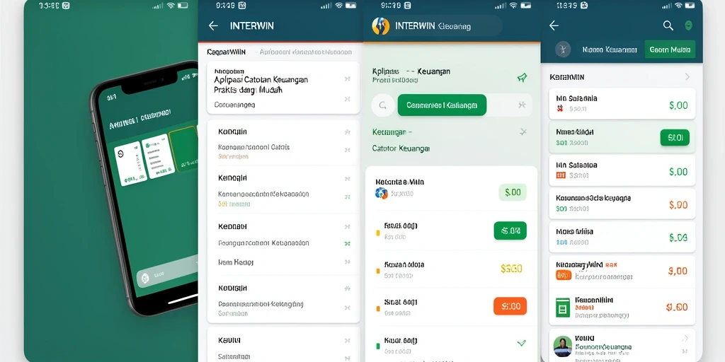 Tampilan antarmuka pengguna INTERWIN yang mudah digunakan untuk mencatat keuangan.