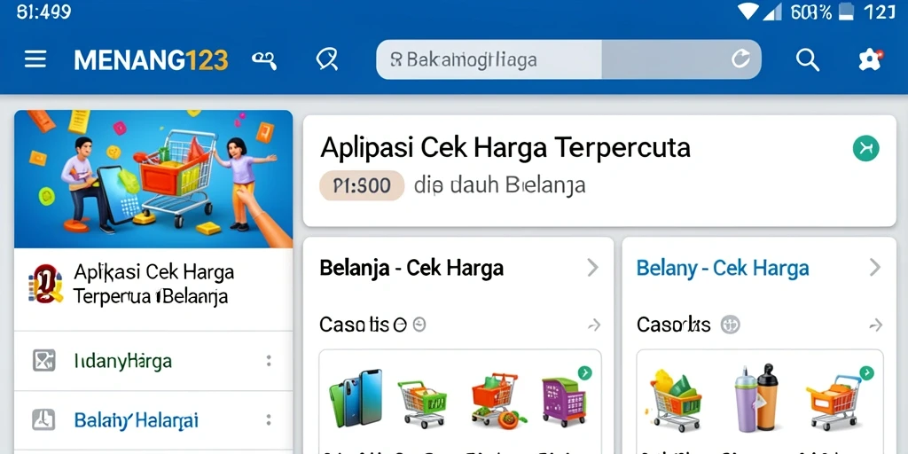 Tampilan antarmuka pengguna aplikasi Cek Harga yang intuitif dan menarik.