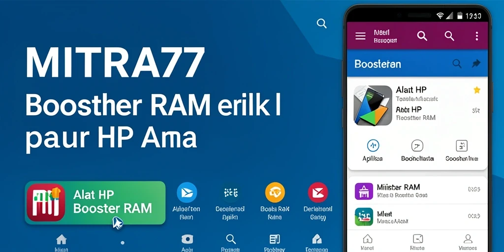 Antarmuka utama MITRA77 yang menunjukkan fungsi Booster RAM yang efektif.