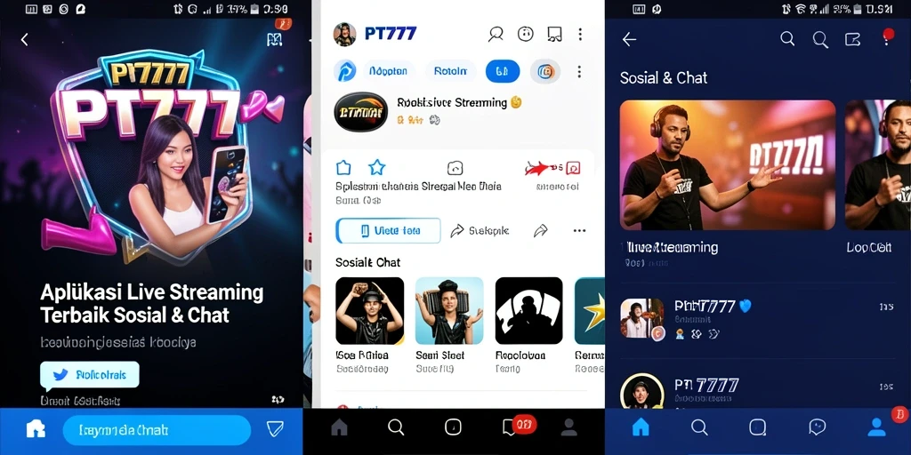 Antarmuka PT777 menampilkan live streaming yang interaktif dan user-friendly.